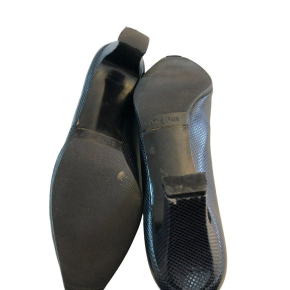 Stuart Weitzman Navy Snakeskin Pattern Women's Leather 3" Heels Size 8 1/2 B - Picture 8 of 10